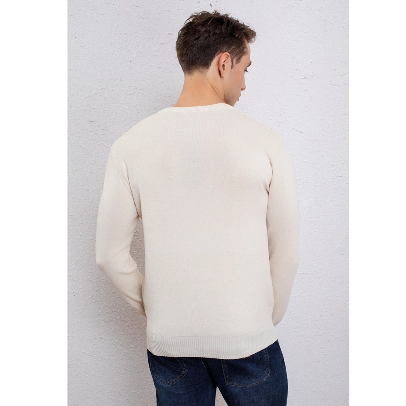 SWEATER HOMBRE ALGODON TEJIDO HILO CUELLO REDONDO DISEÑO 7253 - 4