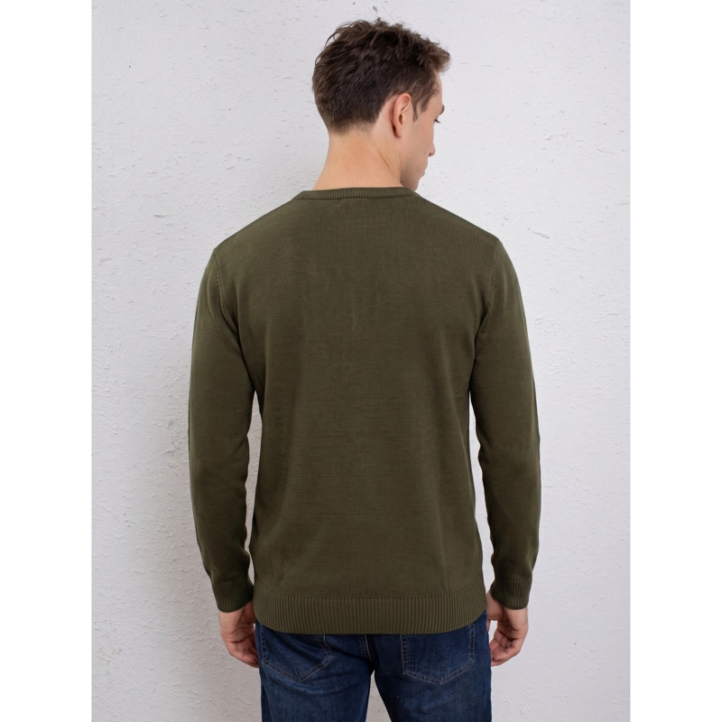 SWEATER HOMBRE ALGODON TEJIDO HILO CUELLO REDONDO DISEÑO 7253 - 4