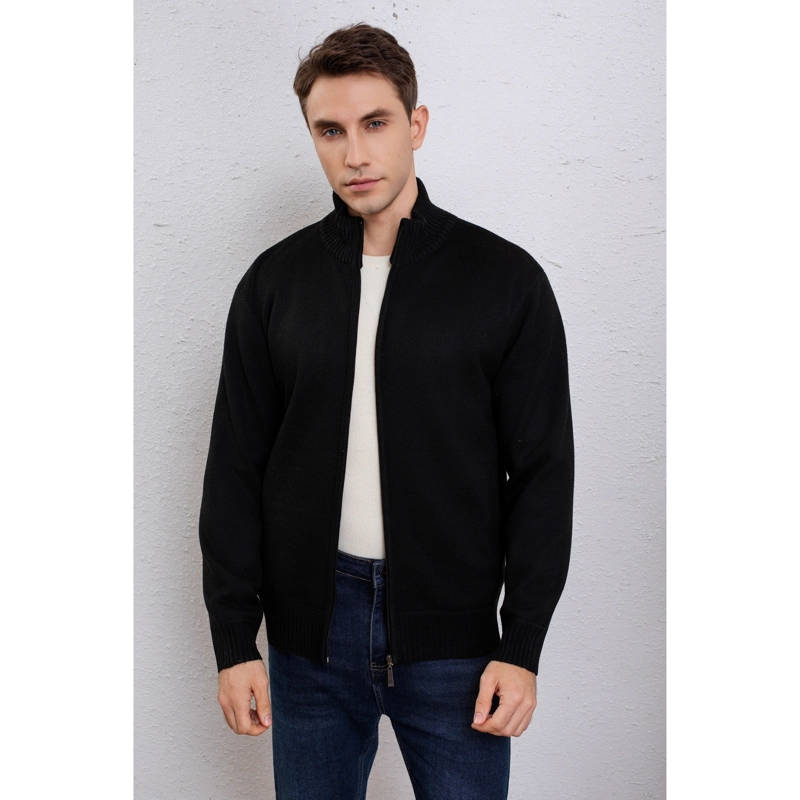 SWEATER HOMBRE ALGODON CUELLO SUBIDO FORRO PIEL BOLSILLOS CON CIERRE 7273 - 1