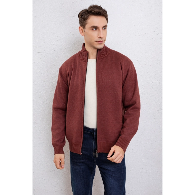SWEATER HOMBRE ALGODON CUELLO SUBIDO FORRO PIEL BOLSILLOS CON CIERRE 7273 - 1