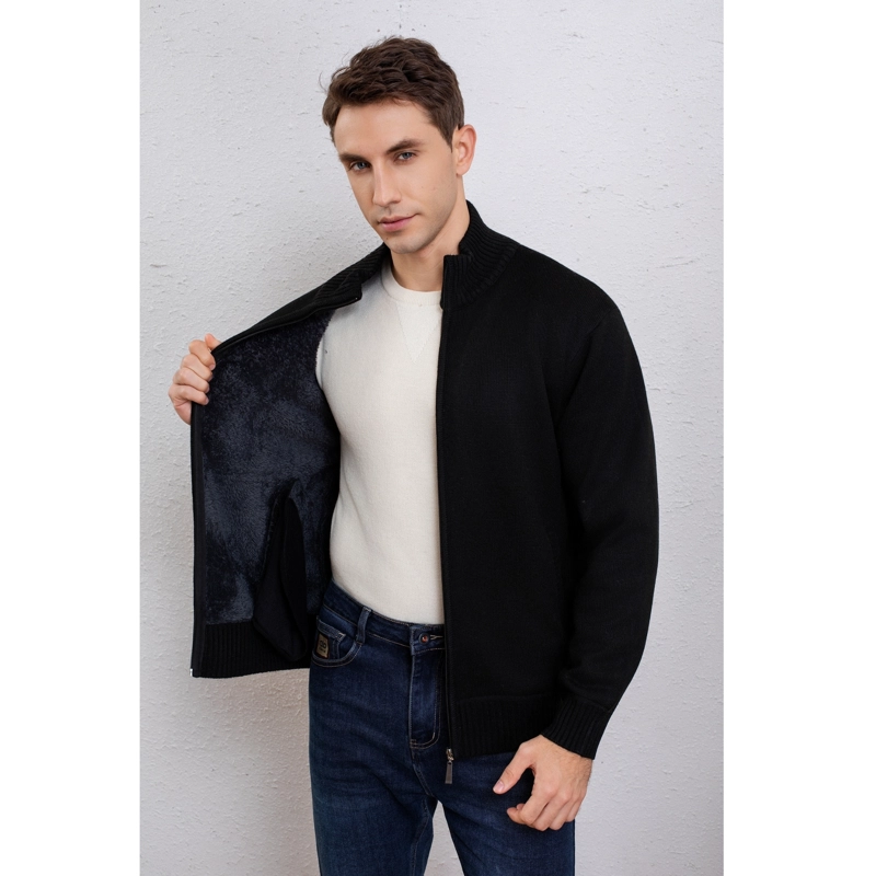 SWEATER HOMBRE ALGODON CUELLO SUBIDO FORRO PIEL BOLSILLOS CON CIERRE 7273 - 2