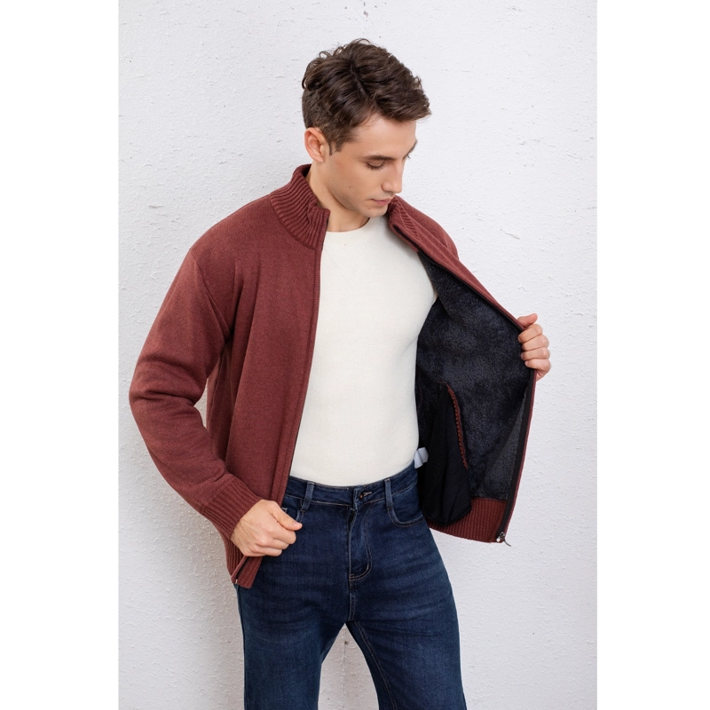 SWEATER HOMBRE ALGODON CUELLO SUBIDO FORRO PIEL BOLSILLOS CON CIERRE 7273 - 2