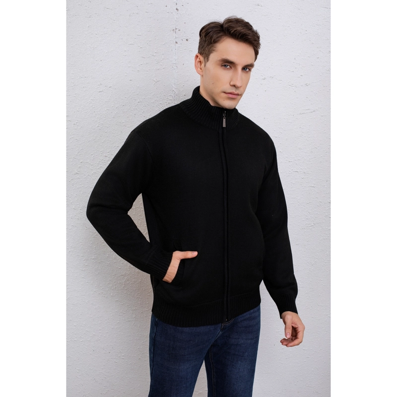 SWEATER HOMBRE ALGODON CUELLO SUBIDO FORRO PIEL BOLSILLOS CON CIERRE 7273 - 3