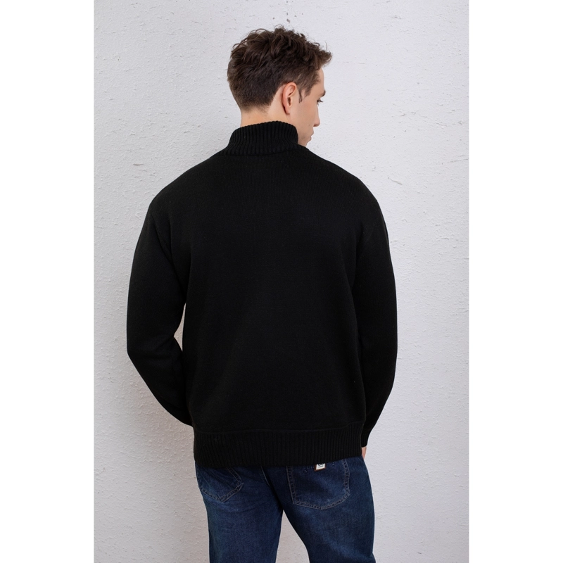 SWEATER HOMBRE ALGODON CUELLO SUBIDO FORRO PIEL BOLSILLOS CON CIERRE 7273 - 4