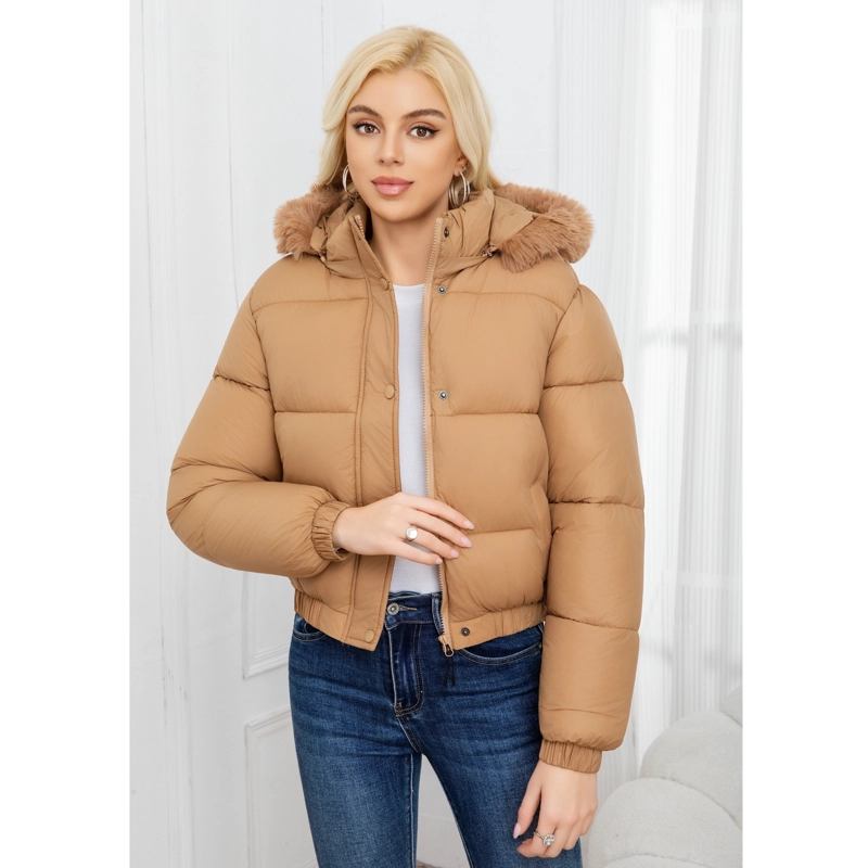 PARKA CHAQUETA MUJER PUFFA ACOLCHADA GRUESA GORRO PELOS 0019 - 1