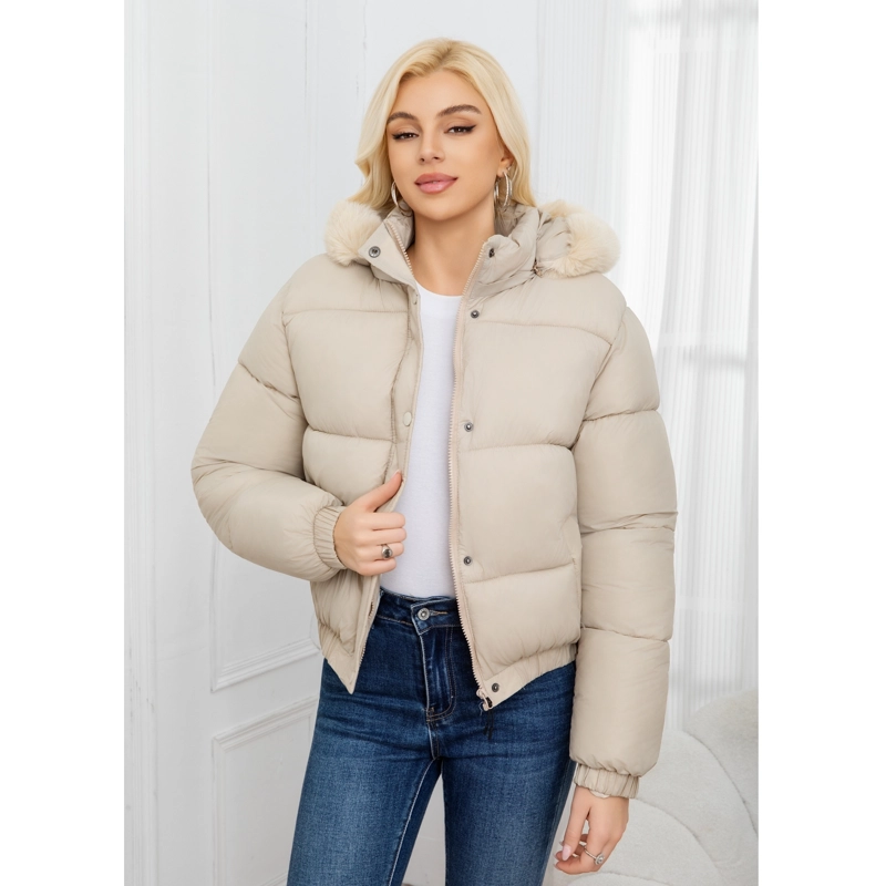 PARKA CHAQUETA MUJER PUFFA ACOLCHADA GRUESA GORRO PELOS 0019 - 1