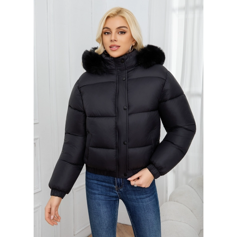 PARKA CHAQUETA MUJER PUFFA ACOLCHADA GRUESA GORRO PELOS 0019 - 2