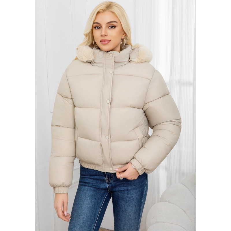PARKA CHAQUETA MUJER PUFFA ACOLCHADA GRUESA GORRO PELOS 0019 - 2