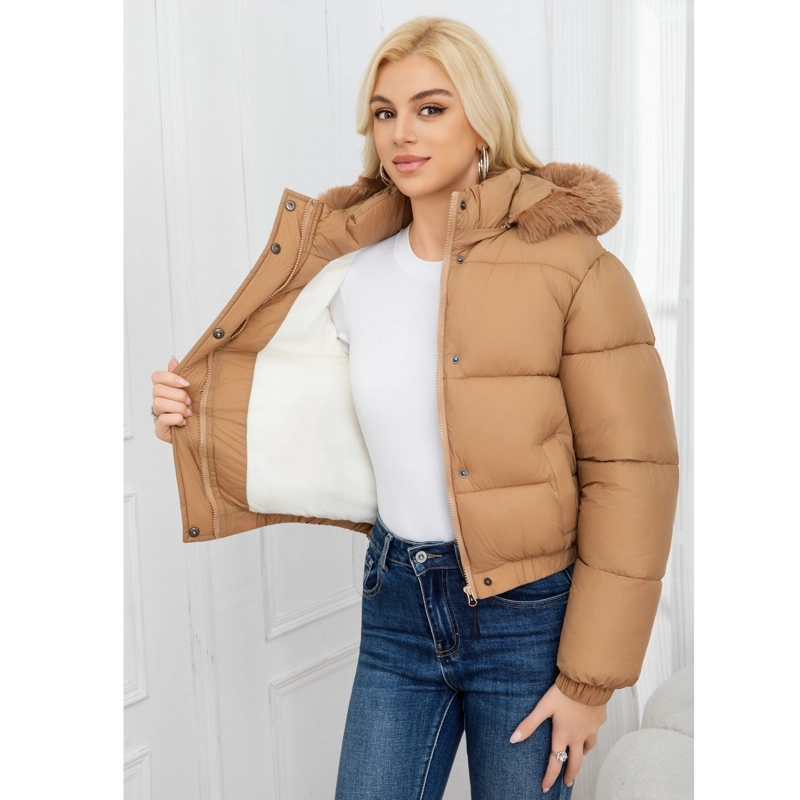 PARKA CHAQUETA MUJER PUFFA ACOLCHADA GRUESA GORRO PELOS 0019 - 3