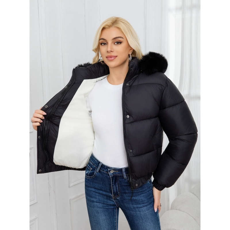 PARKA CHAQUETA MUJER PUFFA ACOLCHADA GRUESA GORRO PELOS 0019 - 3