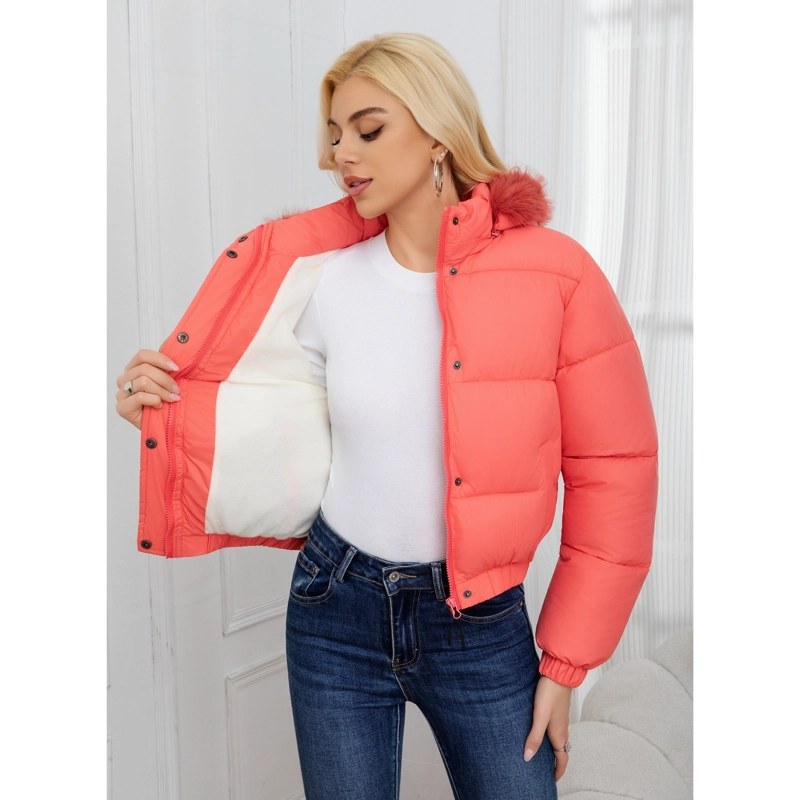 PARKA CHAQUETA MUJER PUFFA ACOLCHADA GRUESA GORRO PELOS 0019 - 3