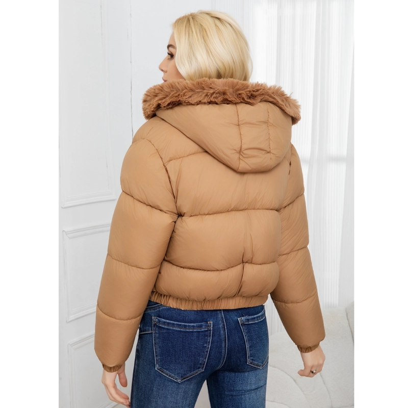PARKA CHAQUETA MUJER PUFFA ACOLCHADA GRUESA GORRO PELOS 0019 - 4