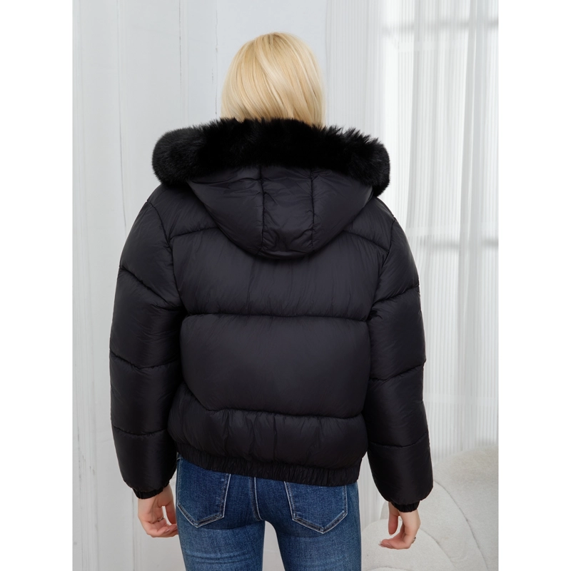 PARKA CHAQUETA MUJER PUFFA ACOLCHADA GRUESA GORRO PELOS 0019 - 4