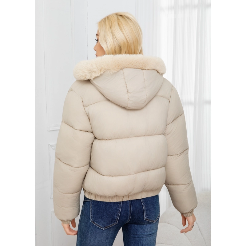 PARKA CHAQUETA MUJER PUFFA ACOLCHADA GRUESA GORRO PELOS 0019 - 4