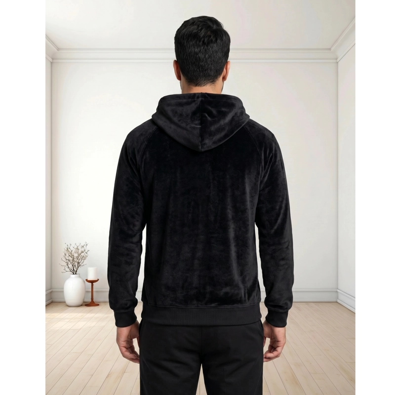 SWEATER GRUESO HOMBRE TIPO CANGURO FORRO PLUSH CON GORRO COLORES 5010 - 4