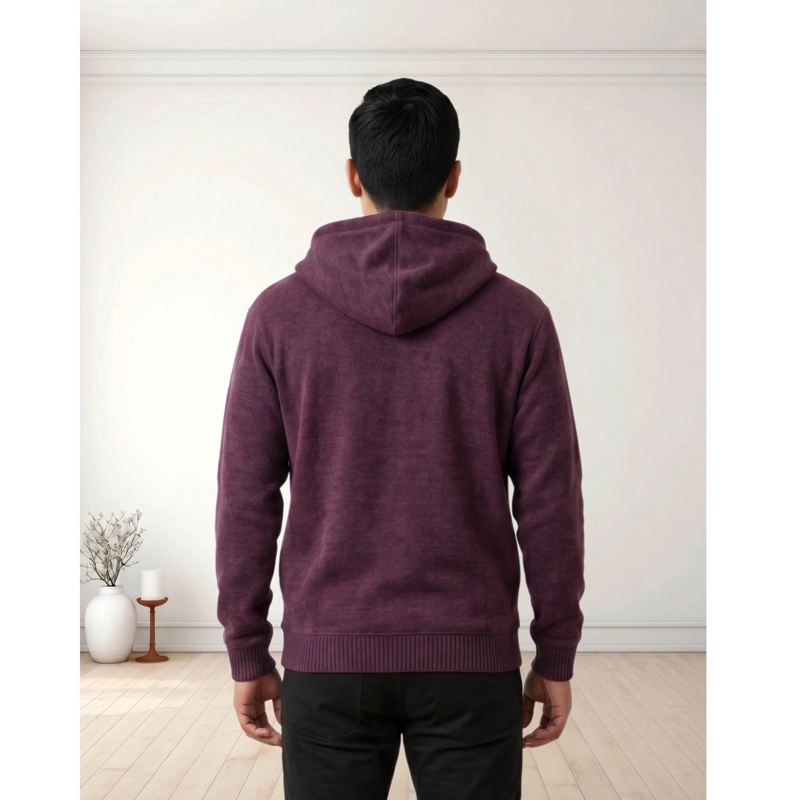 SWEATER GRUESO HOMBRE TIPO CANGURO FORRO PLUSH CON GORRO COLORES 5010 - 4