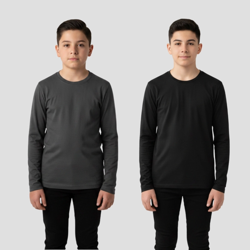 PACK 2 CAMISETA NIÑOS JUVENIL MANGA LARGA CUELLO POLO POLAR 2769 - 1
