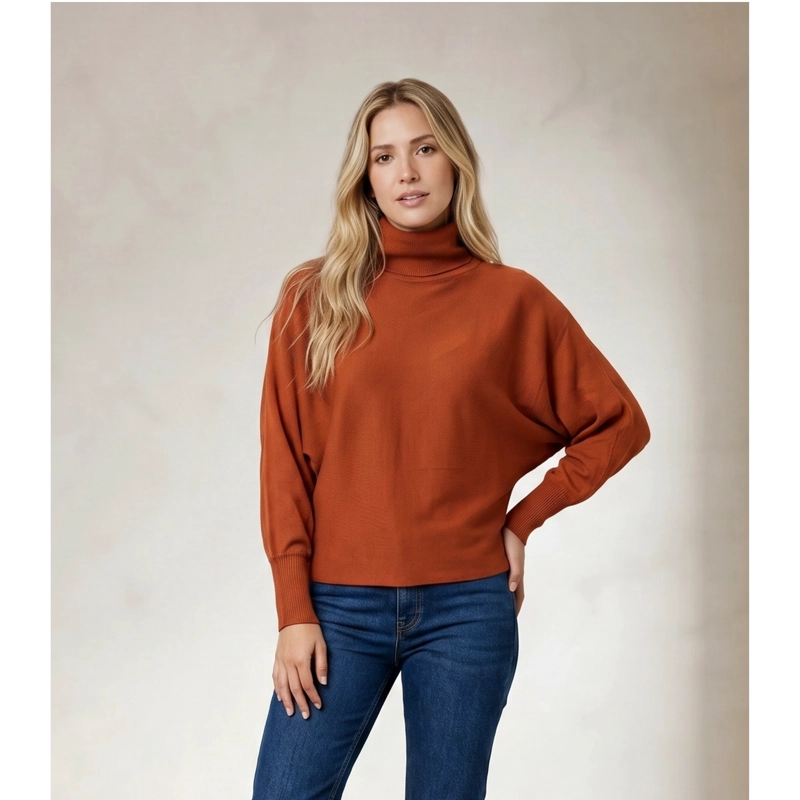 SWEATER MUJER CORTO MANGA MUERCIELAGO LARGA TEJIDO BEATLE 5116 - 1