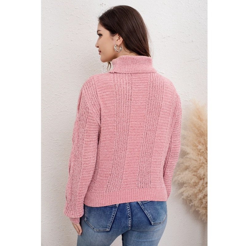 SWEATER MUJER ALGODON CUELLO BEATLE CHENILLE TEJIDO OTOÑO INVIERNO 6002 - 4