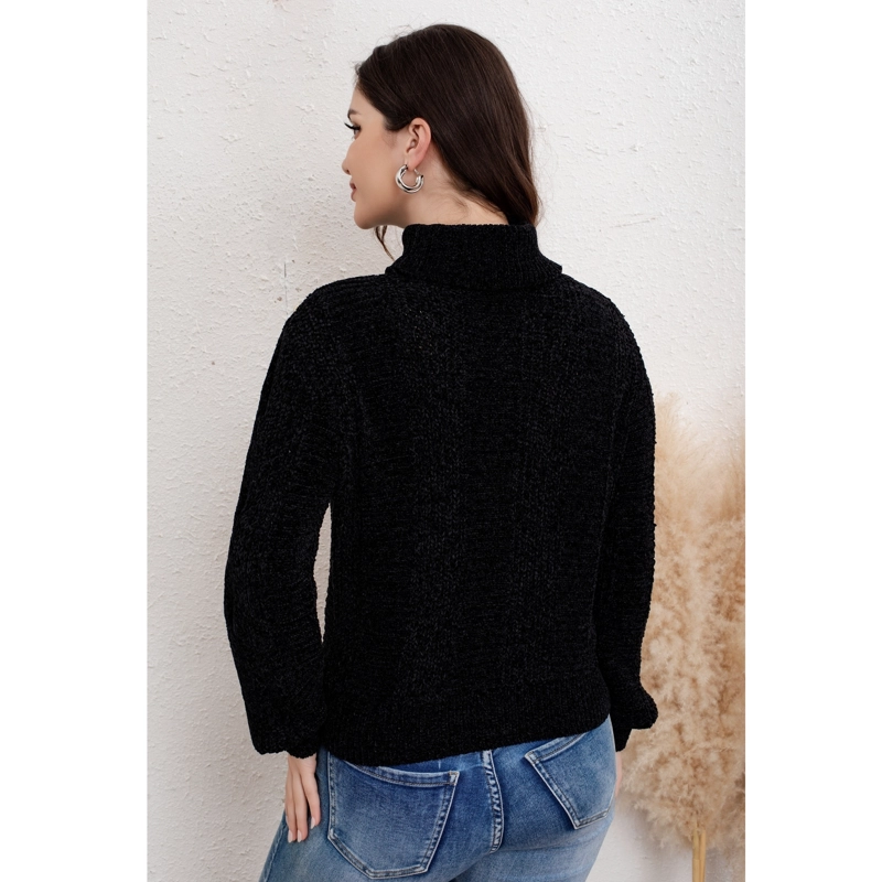 SWEATER MUJER ALGODON CUELLO BEATLE CHENILLE TEJIDO OTOÑO INVIERNO 6002 - 4