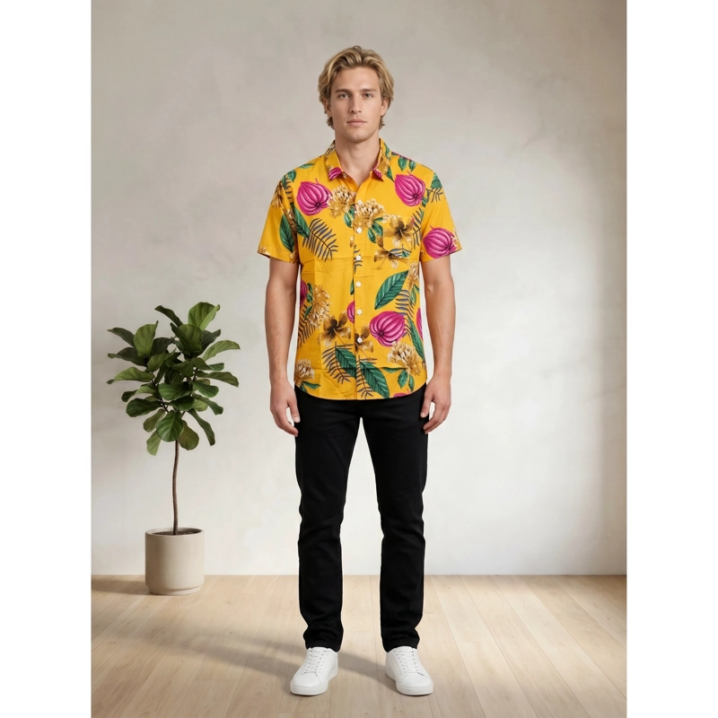 CAMISA HOMBRE GUAYABERA MANGA CORTA FASHION BOTONES 0093 - 1