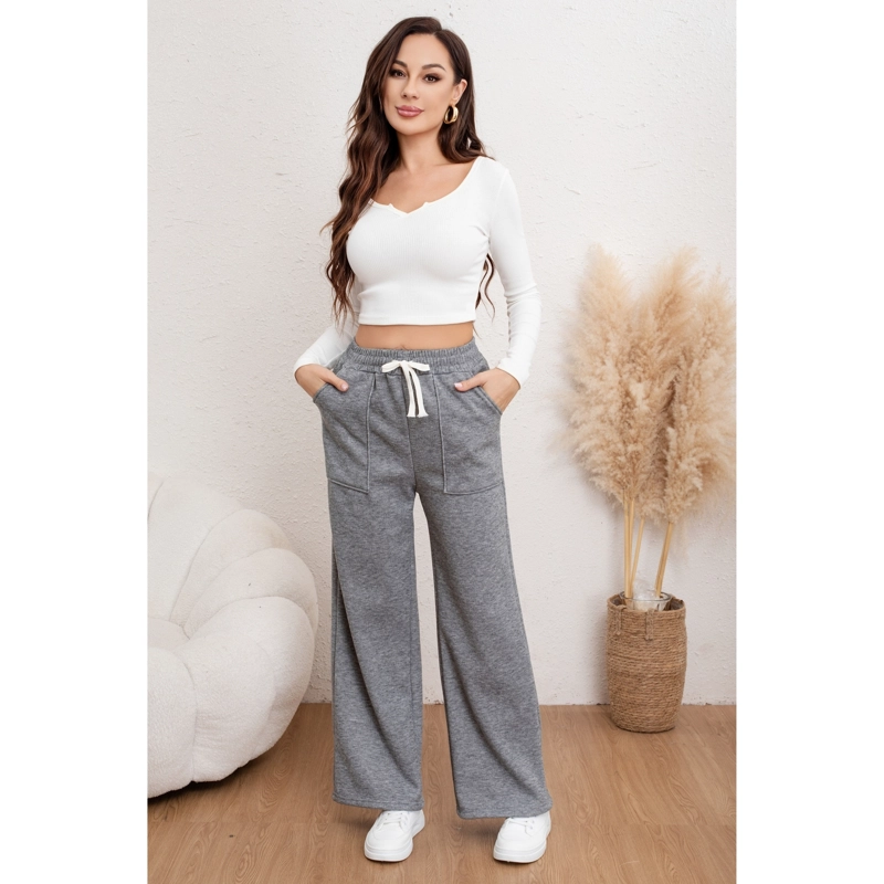 PANTALON DEPORTIVO MUJER GRUESO BOLSILLOS ANCHO OTOÑO INVIERNO 7168 - 1