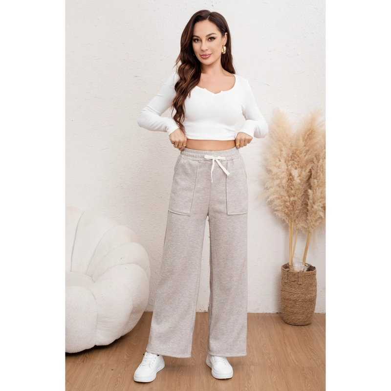 PANTALON DEPORTIVO MUJER GRUESO BOLSILLOS ANCHO OTOÑO INVIERNO 7168 - 1
