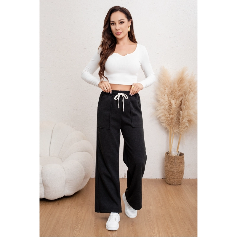 PANTALON DEPORTIVO MUJER GRUESO BOLSILLOS ANCHO OTOÑO INVIERNO 7168 - 1