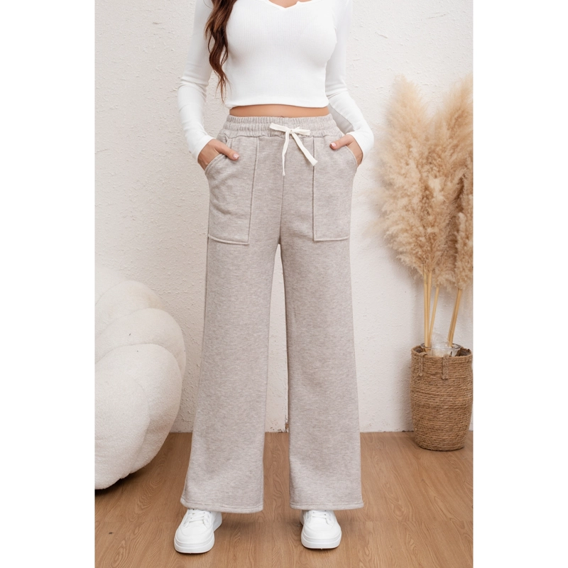 PANTALON DEPORTIVO MUJER GRUESO BOLSILLOS ANCHO OTOÑO INVIERNO 7168 - 2