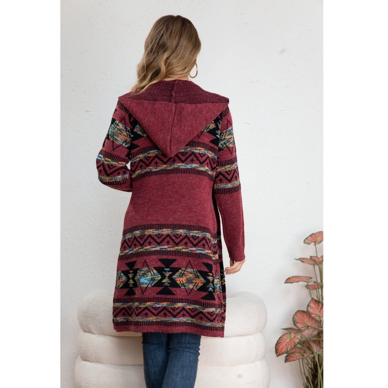 SWEATER LARGO MUJER TAPADO TIPO CARDIGAN ABRIGO ETNICO TENDENCIA 7013 - 3