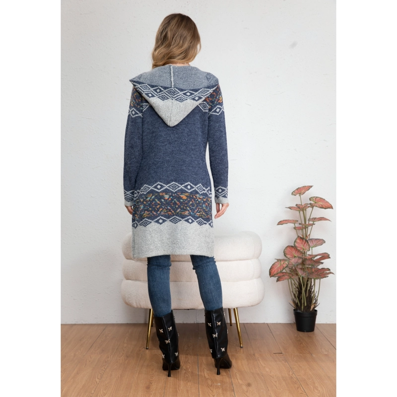 SWEATER LARGO MUJER TAPADO TIPO CARDIGAN ABRIGO ETNICO TENDENCIA 7014 - 3