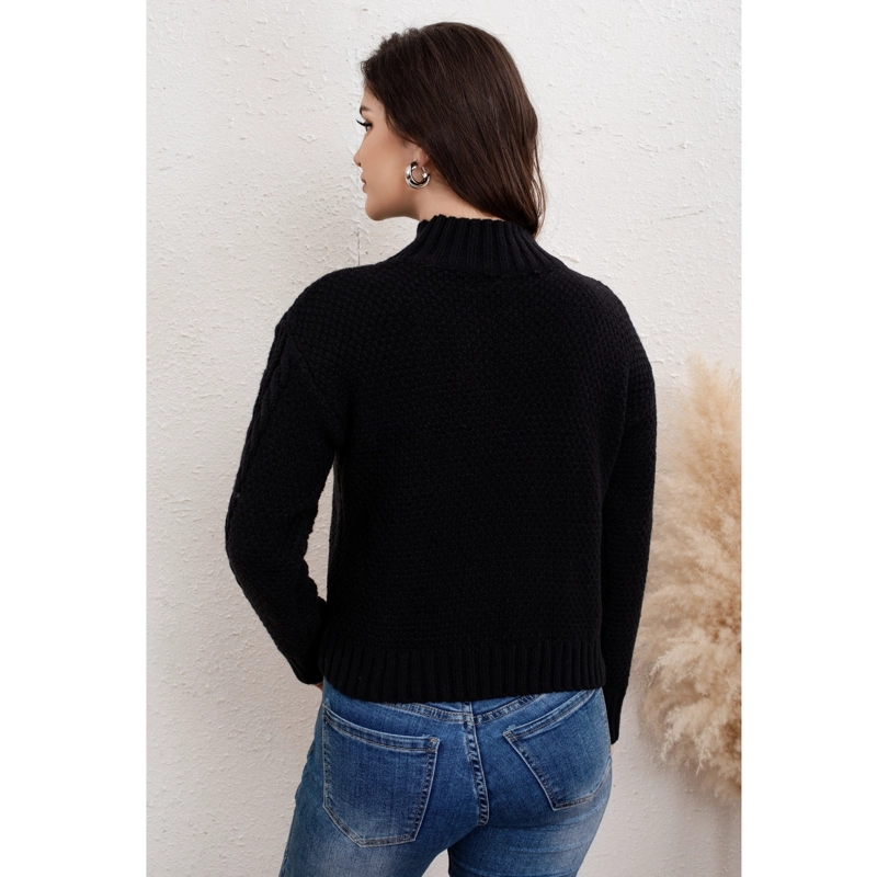 SWEATER MUJER CUELLO ALTO CHENILLE TEJIDO TRENZAS 7026 - 4