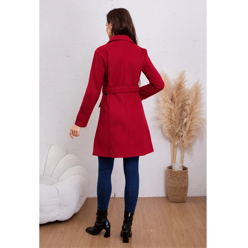 ABRIGO CHAQUETA MUJER MONTGOMERY LARGO CINTURON BROCHES 8060 - 4