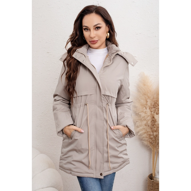 CHAQUETA LARGA ABRIGO MUJER FORRO PIEL CAPUCHA COLORES 0017 - 1