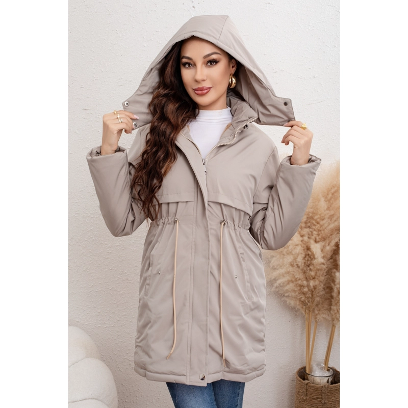CHAQUETA LARGA ABRIGO MUJER FORRO PIEL CAPUCHA COLORES 0017 - 2