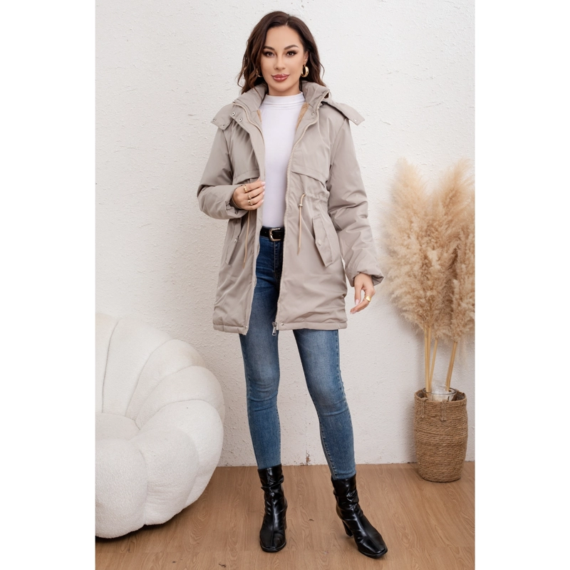 CHAQUETA LARGA ABRIGO MUJER FORRO PIEL CAPUCHA COLORES 0017 - 3