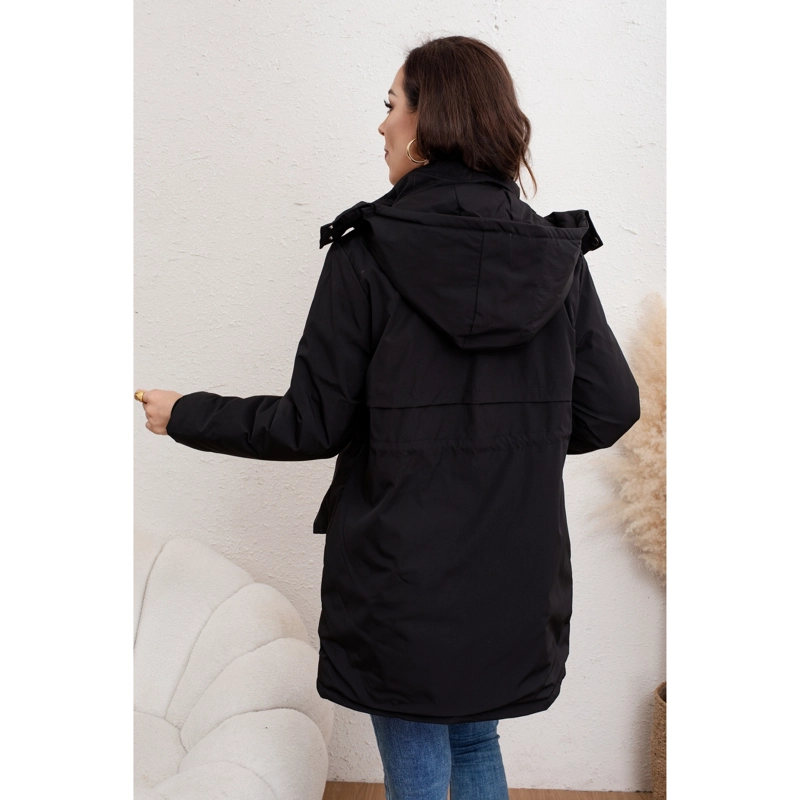 CHAQUETA LARGA ABRIGO MUJER FORRO PIEL CAPUCHA COLORES 0017 - 4