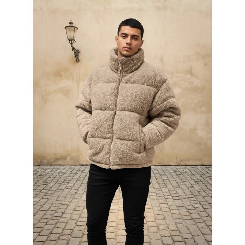 CHAQUETA CORDERITO HOMBRE PREMIUM CALIDAD CUELLO ALTO 6091 - 1