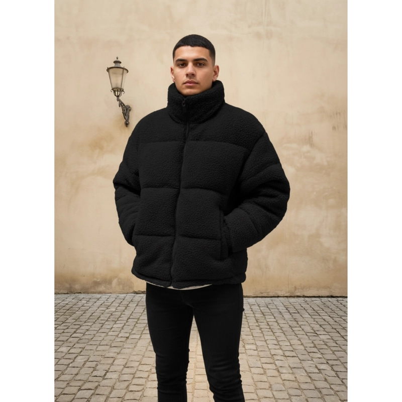 CHAQUETA CORDERITO HOMBRE PREMIUM CALIDAD CUELLO ALTO 6091 - 1