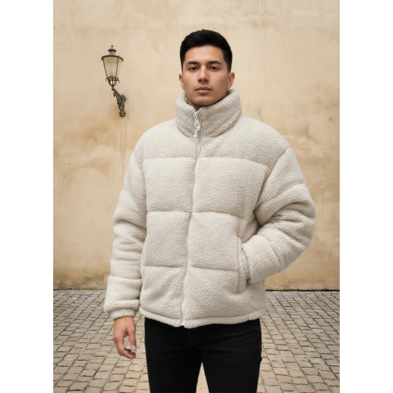 CHAQUETA CORDERITO HOMBRE PREMIUM CALIDAD CUELLO ALTO 6091 - 1