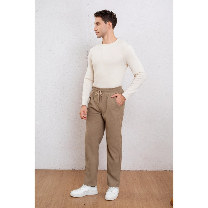 PANTALON RECTO HOMBRE COTELE LISO INTERIOR POLAR BOLSILLOS 7157 - 1