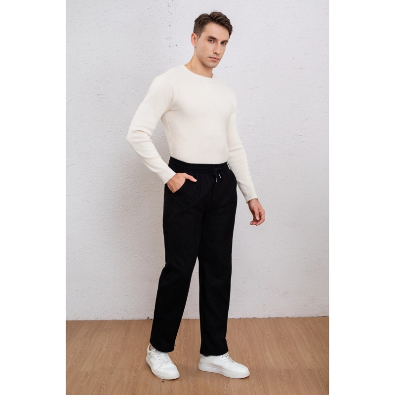 PANTALON RECTO HOMBRE COTELE LISO INTERIOR POLAR BOLSILLOS 7157 - 1