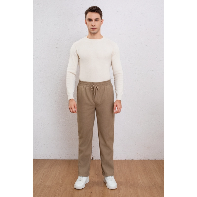 PANTALON RECTO HOMBRE COTELE LISO INTERIOR POLAR BOLSILLOS 7157 - 2