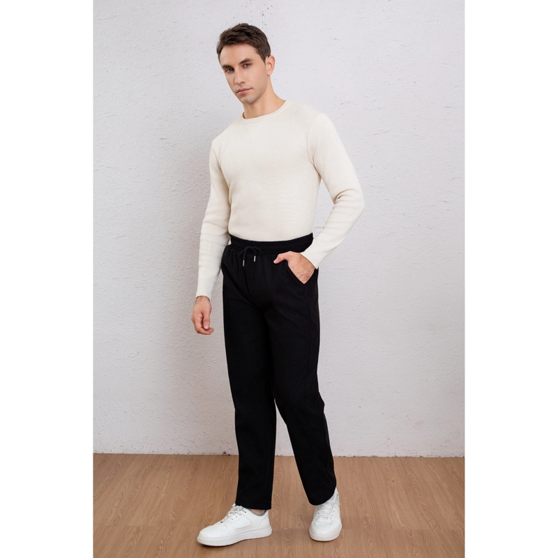 PANTALON RECTO HOMBRE COTELE LISO INTERIOR POLAR BOLSILLOS 7157 - 2