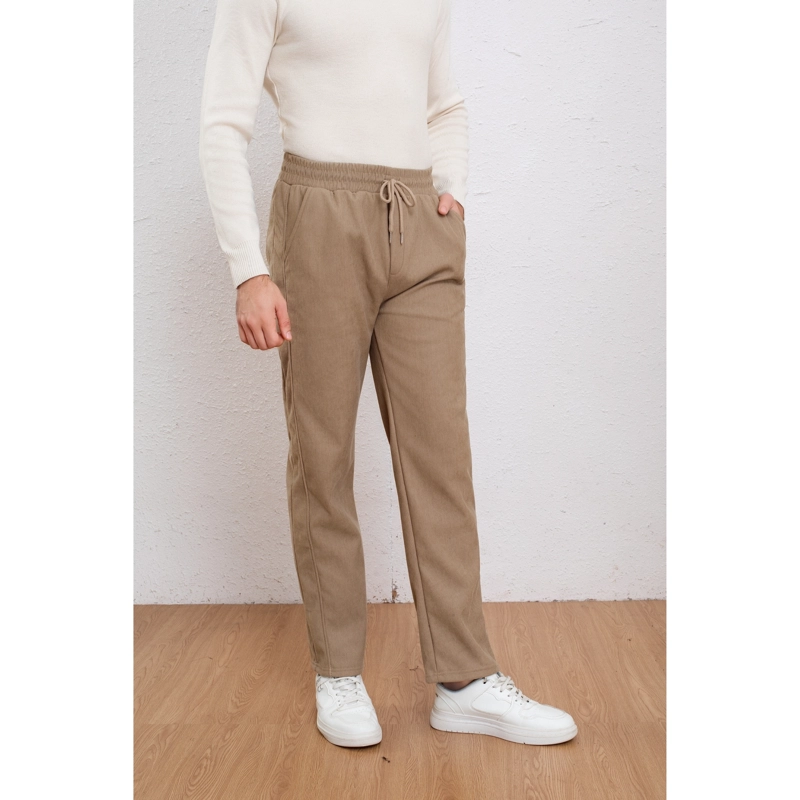 PANTALON RECTO HOMBRE COTELE LISO INTERIOR POLAR BOLSILLOS 7157 - 3