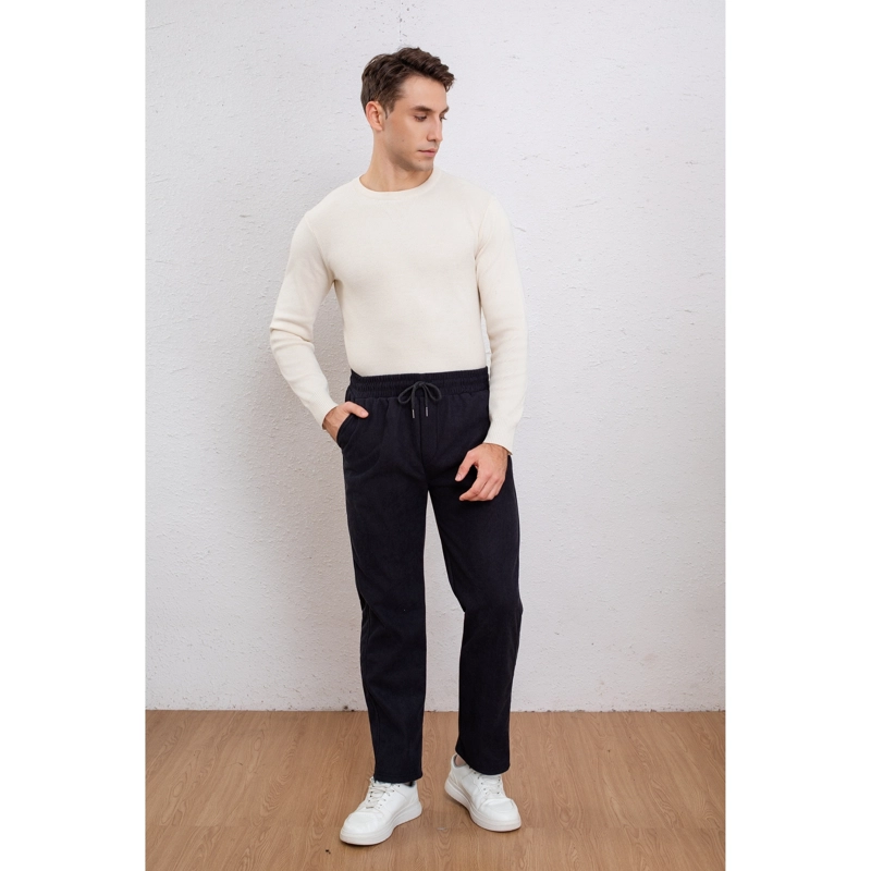 PANTALON RECTO HOMBRE COTELE LISO INTERIOR POLAR BOLSILLOS 7157 - 3