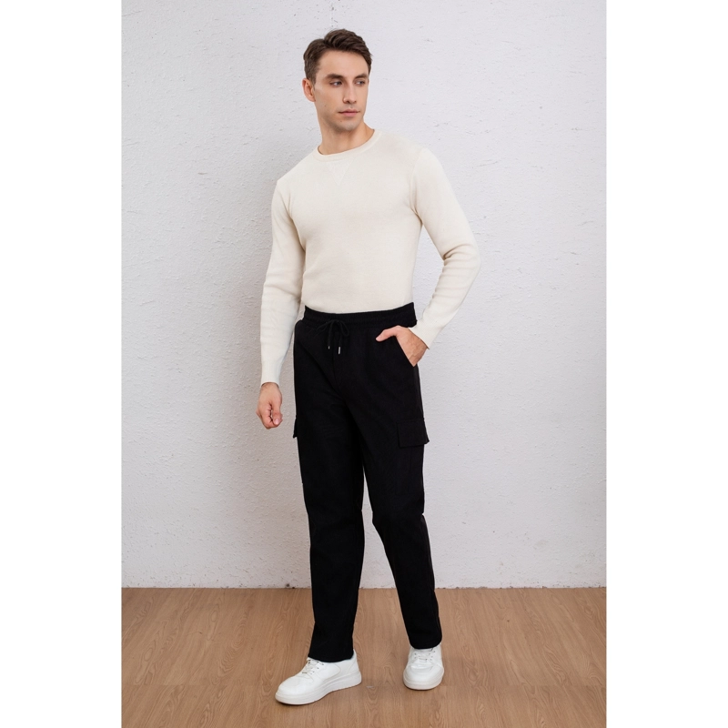 PANTALON RECTO HOMBRE COTELE INTERIOR POLAR BOLSILLOS CARGO 7156 - 1