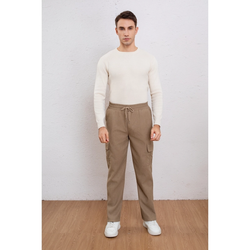 PANTALON RECTO HOMBRE COTELE INTERIOR POLAR BOLSILLOS CARGO 7156 - 1