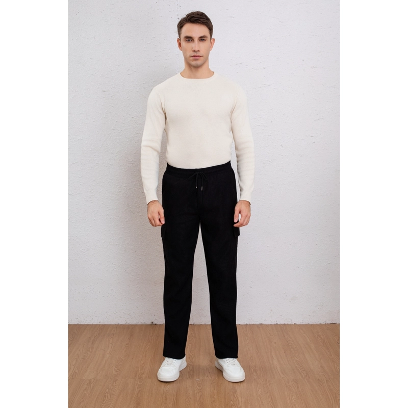 PANTALON RECTO HOMBRE COTELE INTERIOR POLAR BOLSILLOS CARGO 7156 - 2