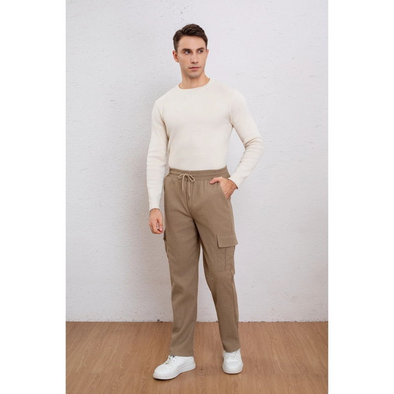 PANTALON RECTO HOMBRE COTELE INTERIOR POLAR BOLSILLOS CARGO 7156 - 2